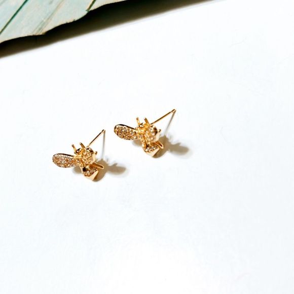 Bees stud earrings #168 - Picture 4 of 4
